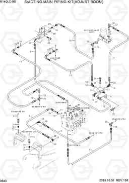 3643 S/ACTING MAIN PIPING KIT(ADJUST BOOM) R140LC-9S, Hyundai