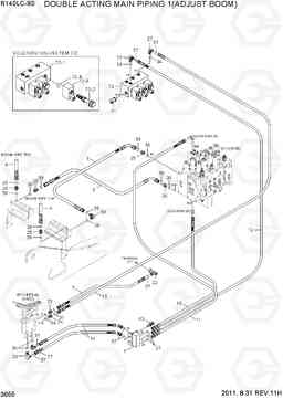 3655 DOUBLE ACTING MAIN PIPING 1(ADJUST BOOM) R140LC-9S, Hyundai