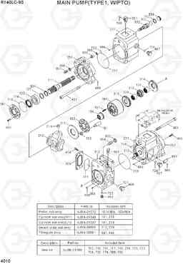 4010 MAIN PUMP(TYPE 1, W/PTO) R140LC-9S, Hyundai