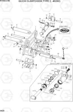 4420 QUICK CLAMP(HOOK TYPE 2, -#0260) R140LC-9S, Hyundai