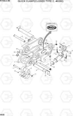 4430 QUICK CLAMP(CLOSED TYPE 2,- #0260) R140LC-9S, Hyundai