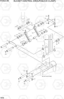 7310 BUCKET CONTROL GROUP(QUICK CLAMP) R140LC-9S, Hyundai