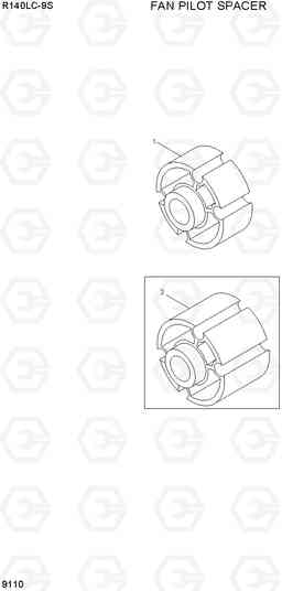 9110 FAN PILOT SPACER R140LC-9S, Hyundai