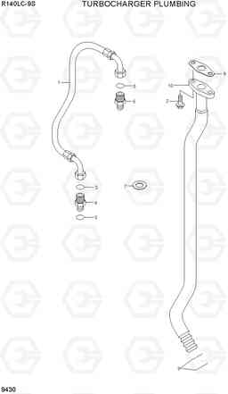 9430 TURBOCHARGER PLUMBING R140LC-9S, Hyundai