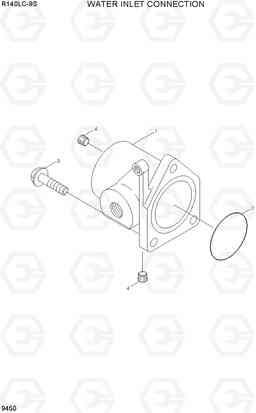 9450 WATER INLET CONNECTION R140LC-9S, Hyundai