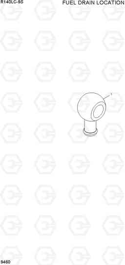 9460 FUEL DRAIN LOCATION R140LC-9S, Hyundai