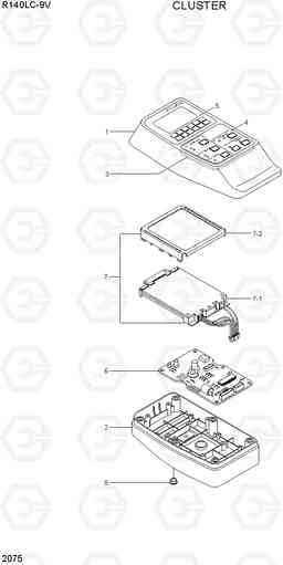 2075 CLUSTER R140LC-9V(INDIA), Hyundai