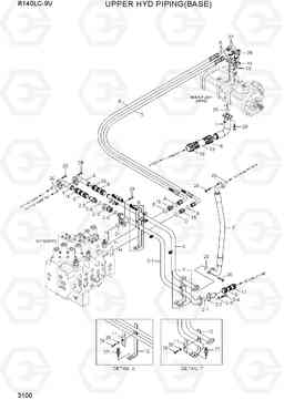 3100 UPPER HYD PIPING(BASE) R140LC-9V(INDIA), Hyundai