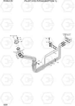 3220 PILOT HYD PIPING(BOTTOM 1) R140LC-9V(INDIA), Hyundai