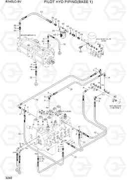 3240 PILOT HYD PIPING(BASE 1) R140LC-9V(INDIA), Hyundai