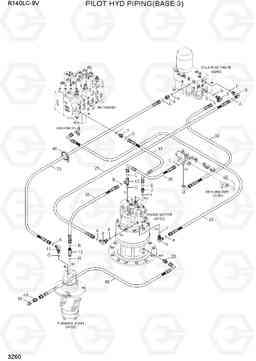 3260 PILOT HYD PIPING(BASE 3) R140LC-9V(INDIA), Hyundai