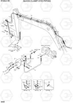 3430 QUICK CLAMP HYD PIPING R140LC-9V(INDIA), Hyundai