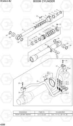 4200 BOOM CYLINDER R140LC-9V(INDIA), Hyundai