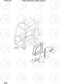 6060 CAB ASSY(5/6, SASH ASSY) R140LC-9V(INDIA), Hyundai