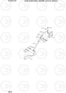 6070 CAB ASSY(6/6, DOOR LATCH ASSY) R140LC-9V(INDIA), Hyundai