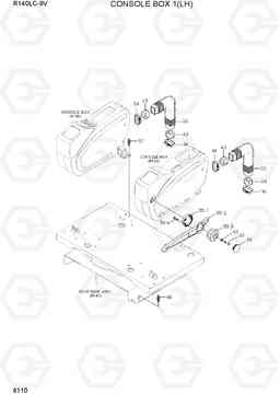 6110 CONSOLE BOX 1(LH) R140LC-9V(INDIA), Hyundai