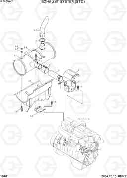 1040 EXHAUST SYSTEM(STD) R140W-7, Hyundai