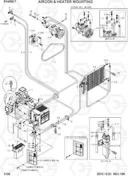 1100 AIRCON & HEATER MOUNTING R140W-7, Hyundai