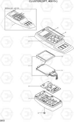 2072 CLUSTER(OPT, #0615-) R140W-7, Hyundai
