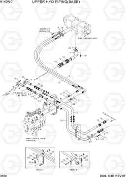 3100 UPPER HYD PIPING(BASE) R140W-7, Hyundai