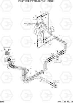 3210 PILOT HYD PIPING(CNTL 2, -#0198) R140W-7, Hyundai