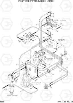 3250 PILOT HYD PIPING(BASE 3, -#0198) R140W-7, Hyundai