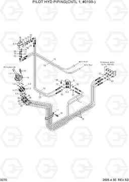 3270 PILOT HYD PIPING(CNTL 1, #0199-) R140W-7, Hyundai