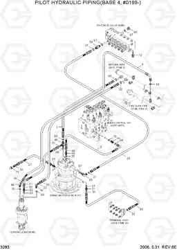 3283 PILOT HYD PIPING(BASE 4, #0199-) R140W-7, Hyundai