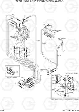 3284 PILOT HYD PIPING(BASE 5, #0199-) R140W-7, Hyundai