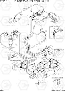 3320 POWER TRAIN HYD PIPING 1(#0560-) R140W-7, Hyundai