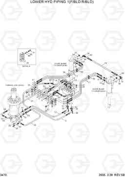 3470 LOWER HYD PIPING 1(F/BLD R/BLD) R140W-7, Hyundai