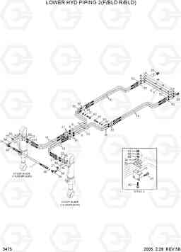 3475 LOWER HYD PIPING 2(F/BLD R/BLD) R140W-7, Hyundai