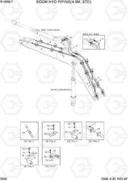 3500 BOOM HYD PIPING(4.6M, STD) R140W-7, Hyundai