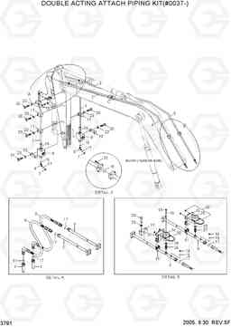 3791 DOUBLE ACTING ATTACH PIPING KIT(#0037-) R140W-7, Hyundai