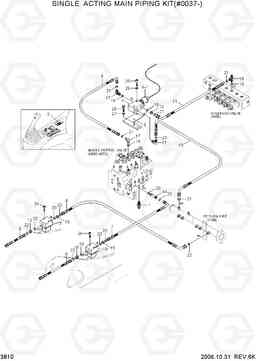 3810 SINGLE ACTING MAIN PIPING KIT(#0037-) R140W-7, Hyundai