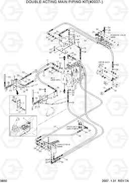 3830 DOUBLE ACTING MAIN PIPING KIT(#0037-) R140W-7, Hyundai