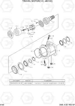 4140 TRAVEL MOTOR(1/2, -#0130) R140W-7, Hyundai