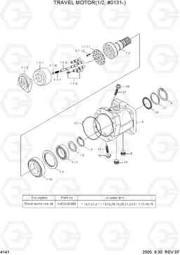 4141 TRAVEL MOTOR(1/2, #0131-) R140W-7, Hyundai