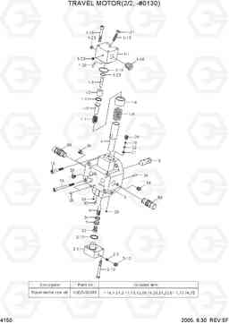 4150 TRAVEL MOTOR(2/2, -#0130) R140W-7, Hyundai