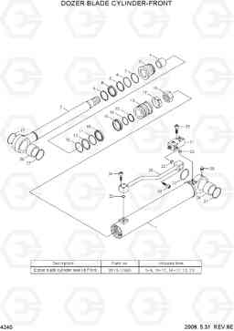 4240 DOZER BLADE CYLINDER-FRONT R140W-7, Hyundai