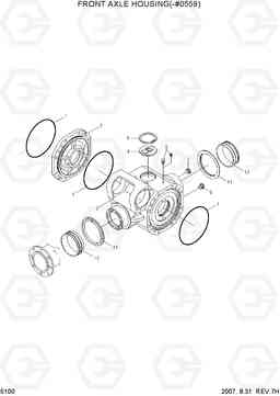 5100 FRONT AXLE HOUSING(-#0559) R140W-7, Hyundai