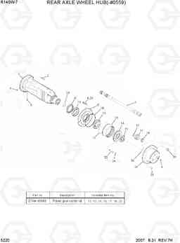 5220 REAR AXLE WHEEL HUB(-#0559) R140W-7, Hyundai