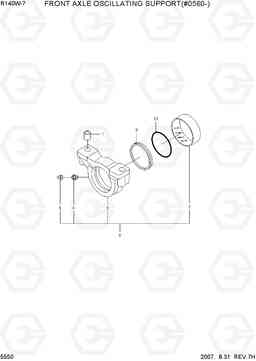 5550 FRONT AXLE OSCILLATING SUPPORT(#0560-) R140W-7, Hyundai