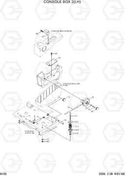 6105 CONSOLE BOX 2(LH) R140W-7, Hyundai