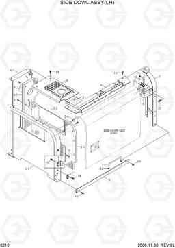 6210 SIDE COWL ASSY(LH) R140W-7, Hyundai