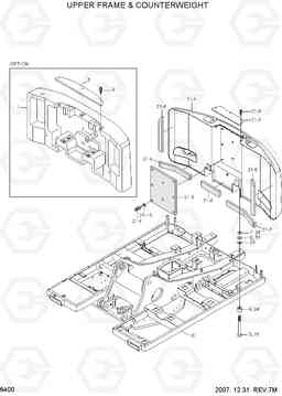 6400 UPPER FRAME & COUNTERWEIGHT R140W-7, Hyundai