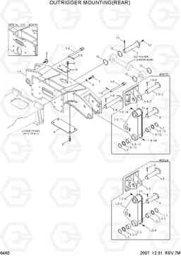 6460 OUTRIGGER MOUNTING(REAR) R140W-7, Hyundai