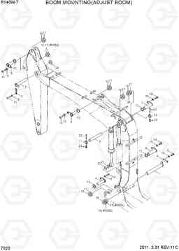 7020 BOOM MOUNTING(ADJUST BOOM) R140W-7, Hyundai