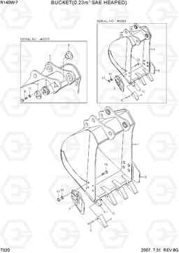 7320 BUCKET(0.23M3 SAE HEAPED) R140W-7, Hyundai