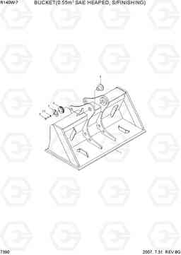7390 BUCKET(0.55M3 SAE HEAPED, S/FINISHING) R140W-7, Hyundai